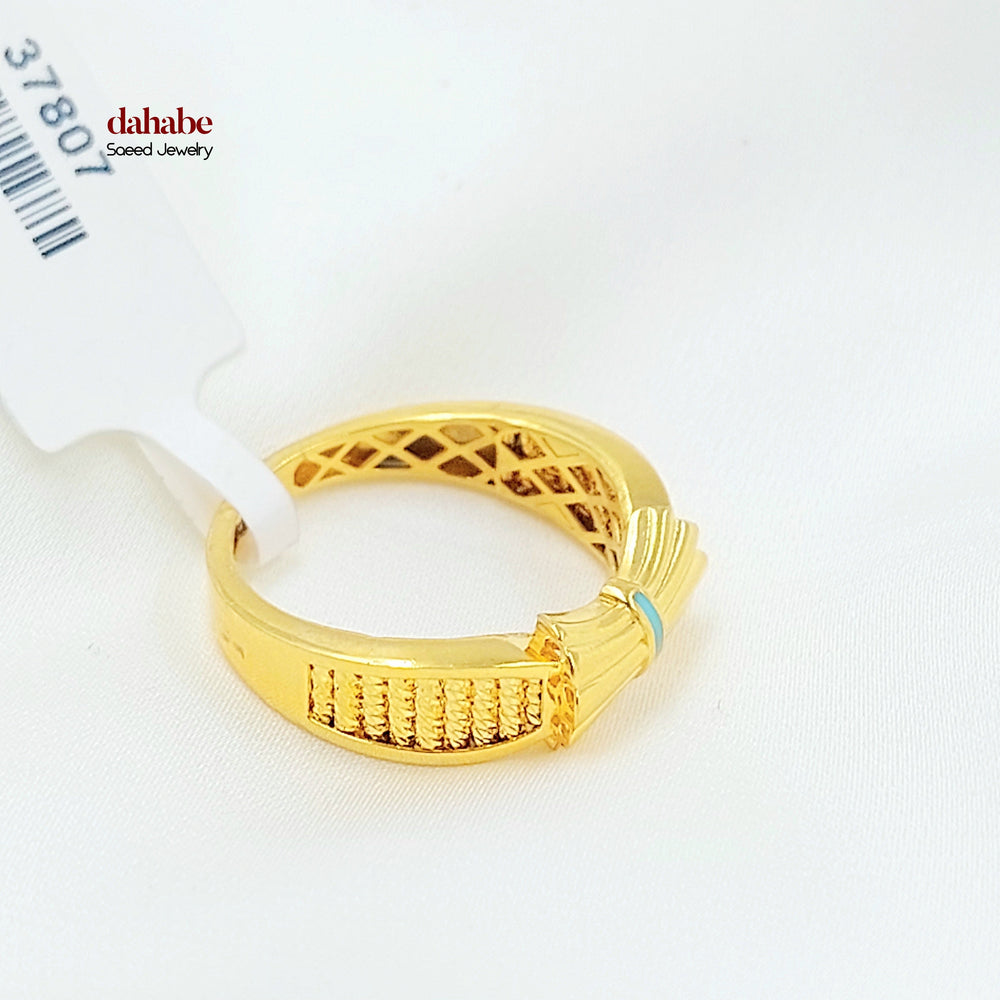 21K خاتم شكلة اكسترا-مجوهرات الشيخ سعيد-Saeed Jewelry 