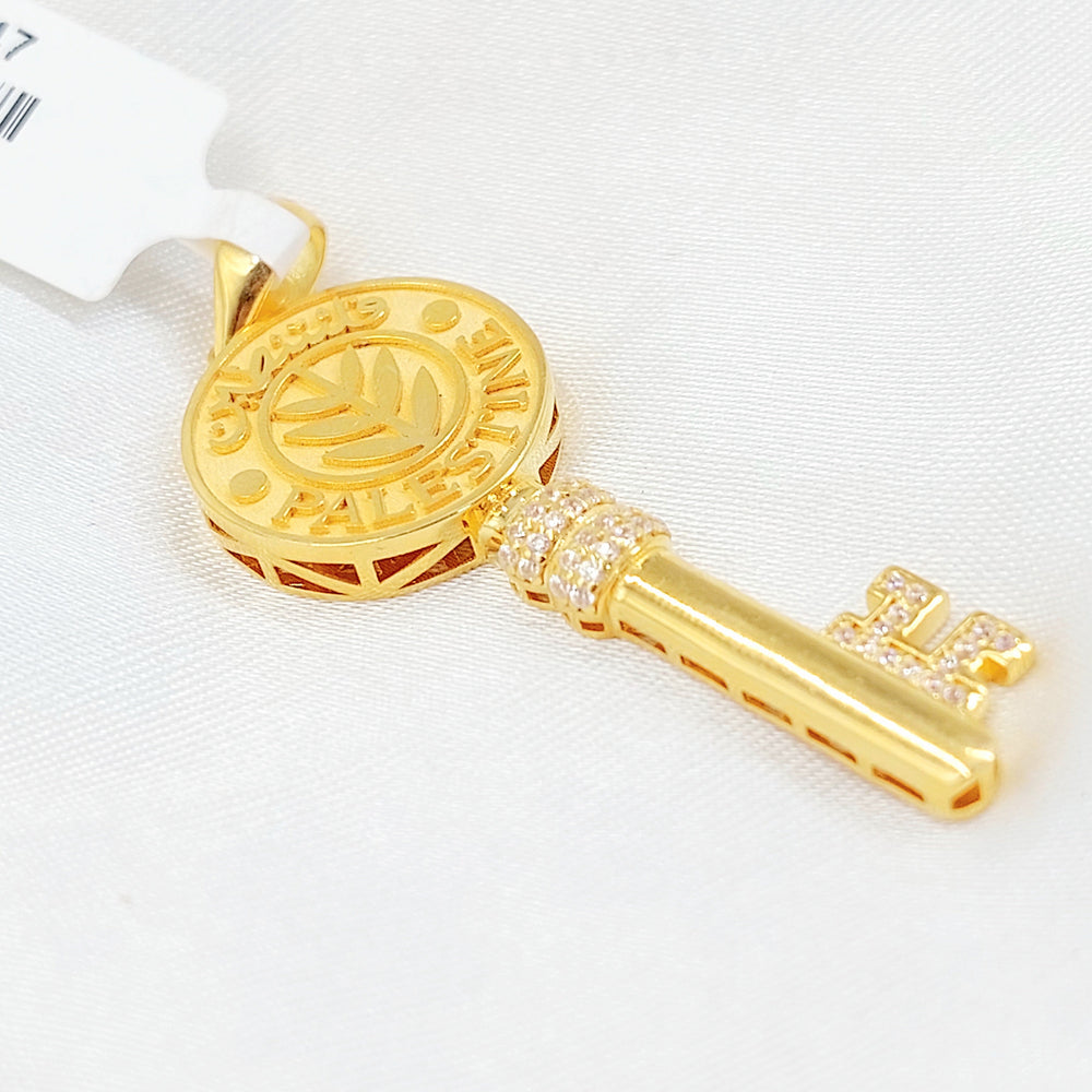 Zircon Studded Palestine Pendant Made of 21K Gold by Saeed Jewelry 