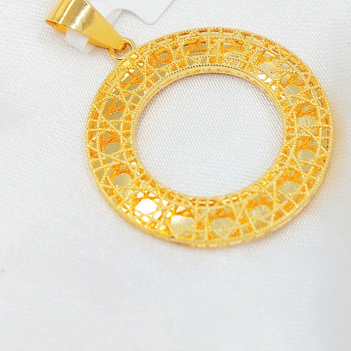 Deluxe Rounded Pendant Made of 21K Gold by Saeed Jewelry 