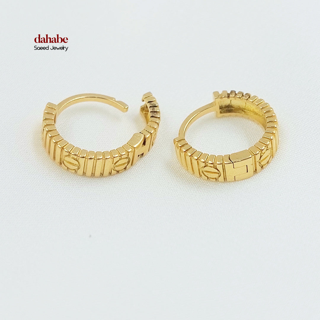 21K حلق ذبلة اكسترا-مجوهرات الشيخ سعيد-Saeed Jewelry 