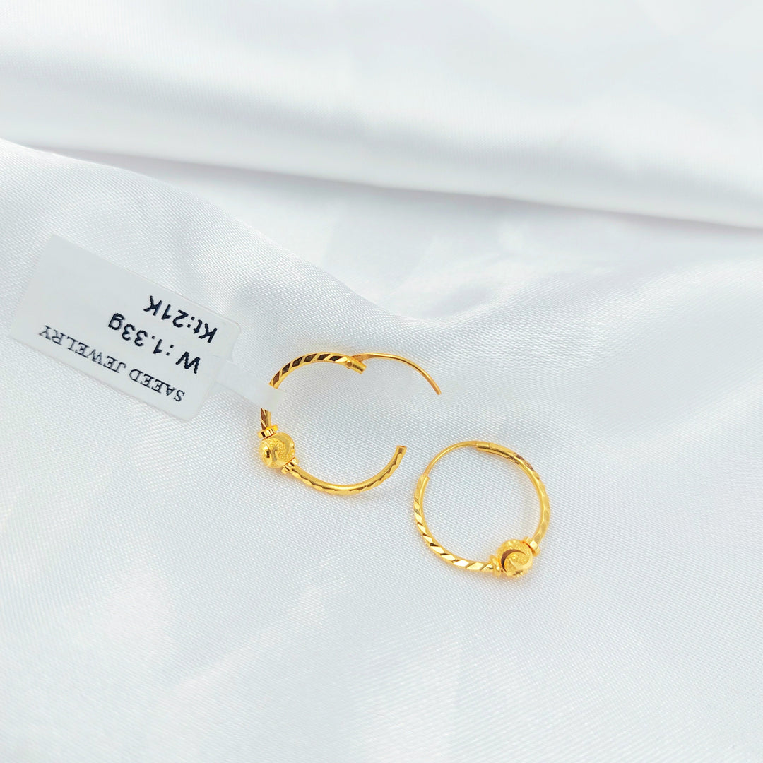 21K حلق ذبلة-مجوهرات الشيخ سعيد-Saeed Jewelry 