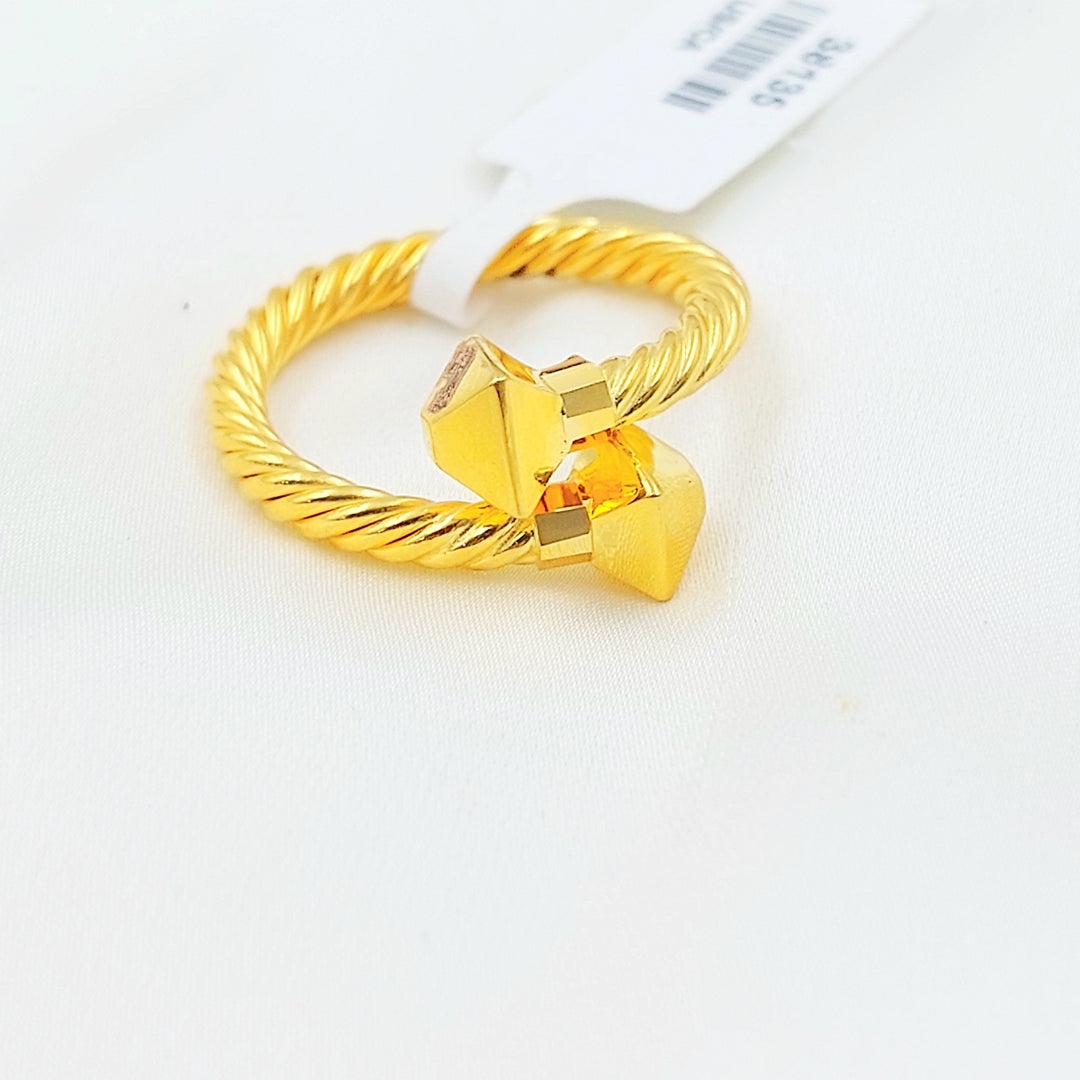 Deluxe Twisted Ring Made of 21K Gold by Saeed Jewelry 