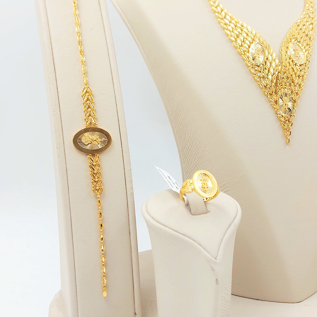 Ounce Leaf Set Made of 21K Gold by Saeed Jewelry 