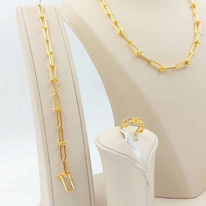 Paperclip Set Made of 21K Gold by Saeed Jewelry 