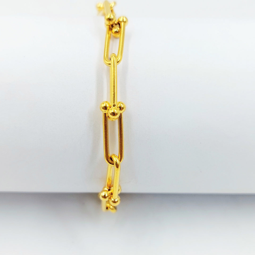 Deluxe Paperclip Bracelet Made of 21K Gold by Saeed Jewelry 