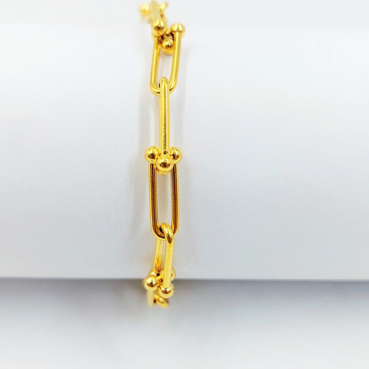 Deluxe Paperclip Bracelet Made of 21K Gold by Saeed Jewelry 