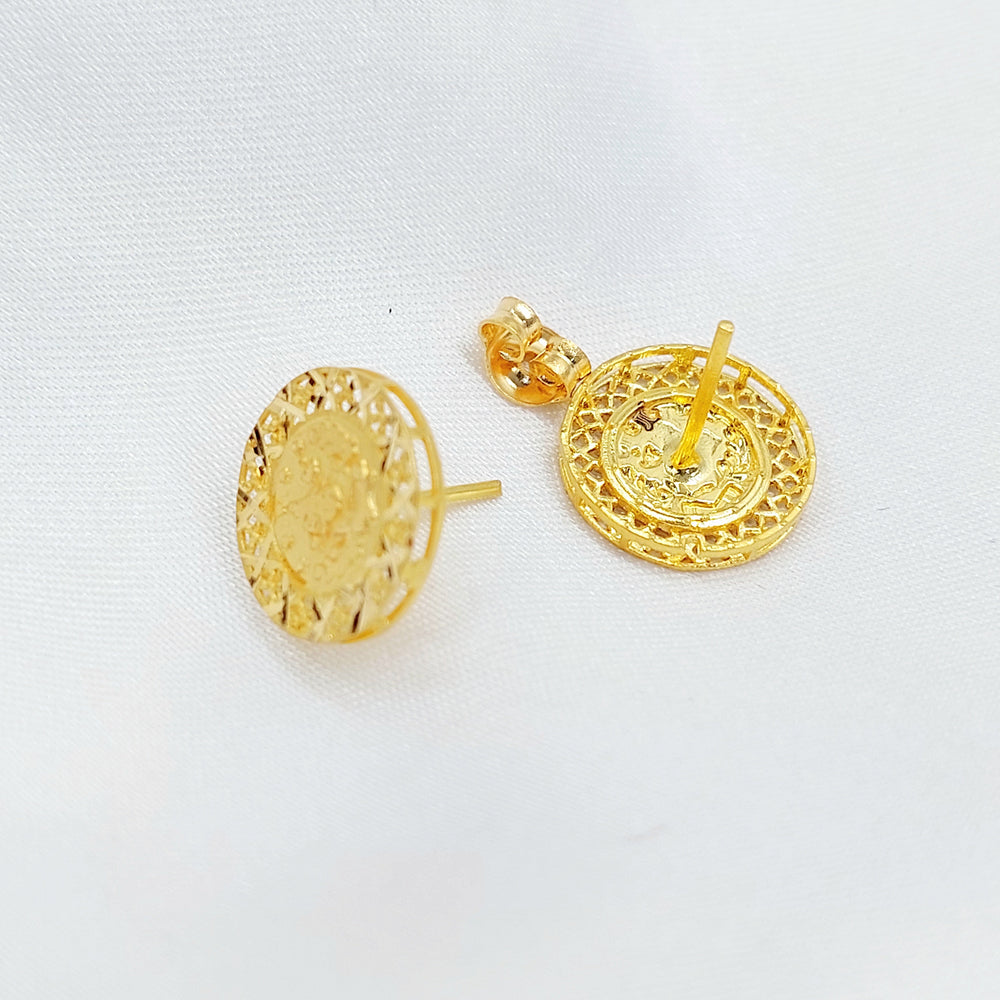 Rashadi Hoop Earrings Made of 21K Gold by Saeed Jewelry 