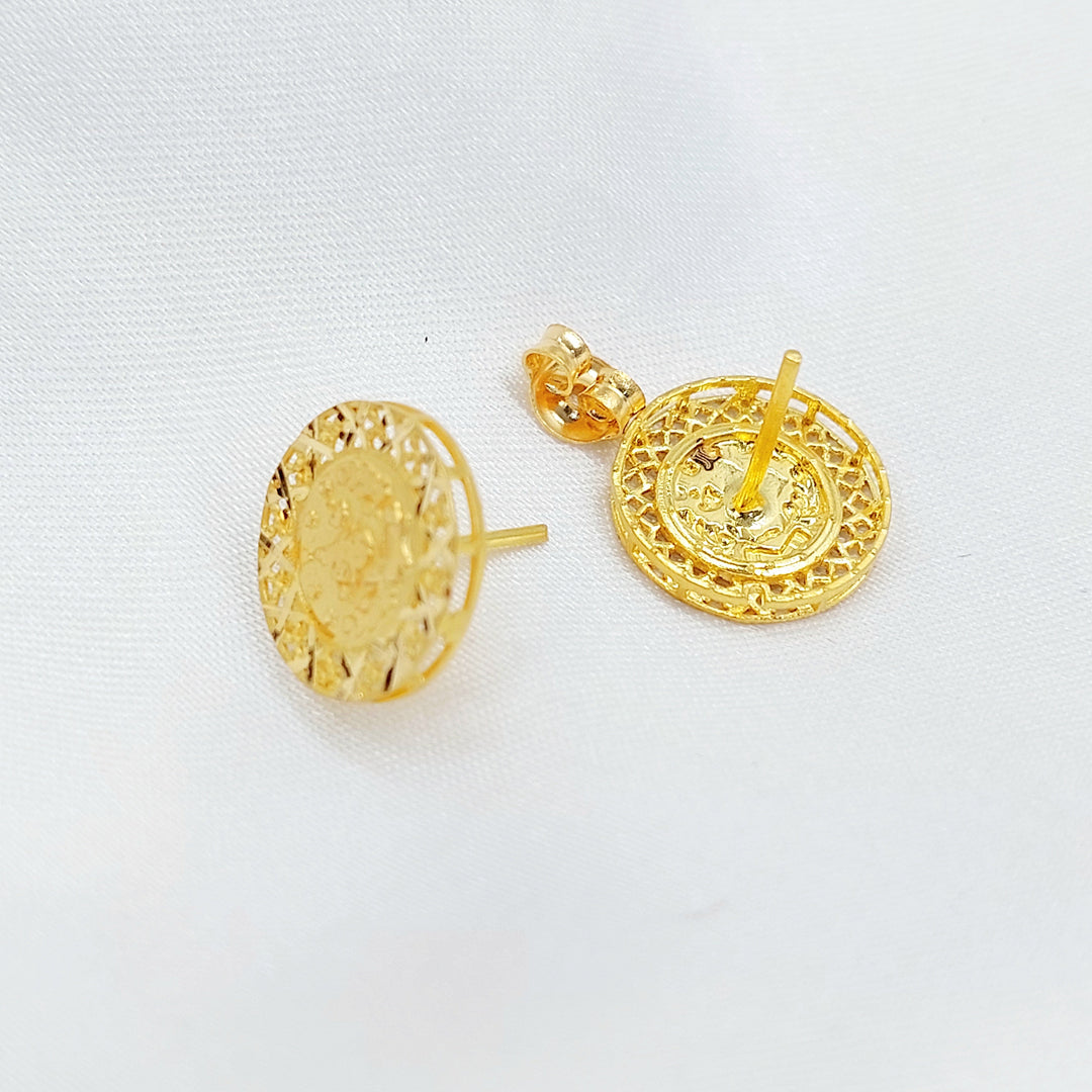 Rashadi Hoop Earrings Made of 21K Gold by Saeed Jewelry 
