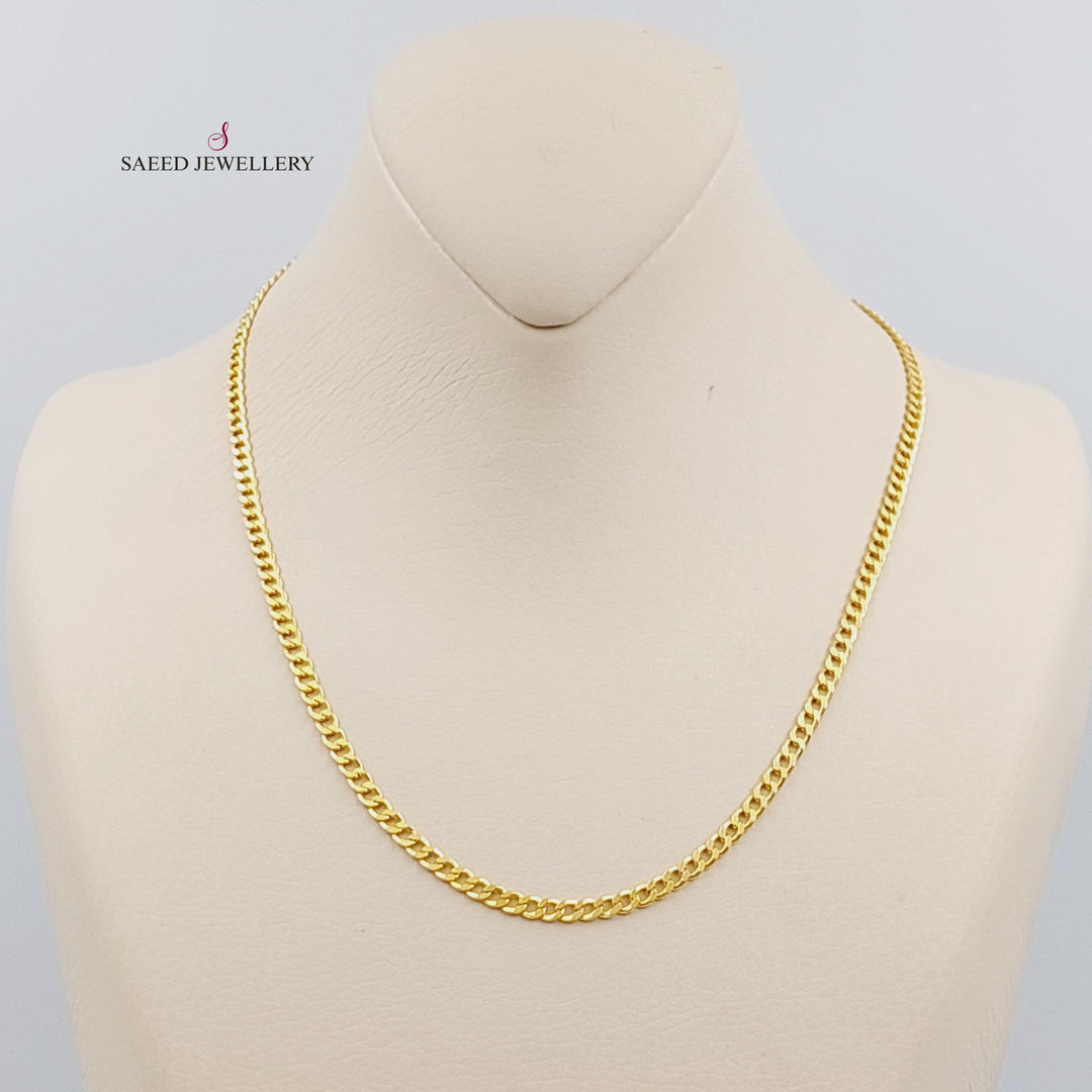 21K Gold 3.5mm Curb Chain 45cm by Saeed Jewelry - Image 2