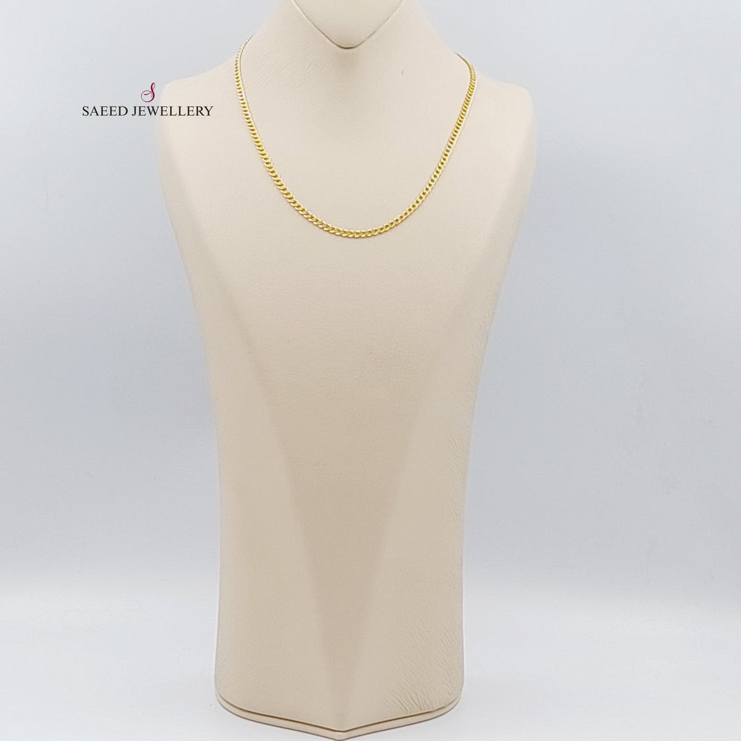 21K Gold 3.5mm Curb Chain 45cm by Saeed Jewelry - Image 1