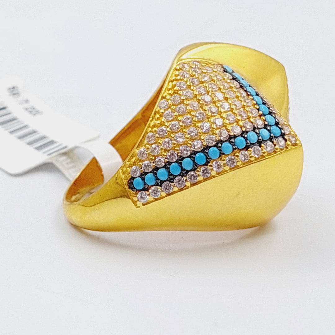 21K Gold Turquoise Ring by Saeed Jewelry - Image 3