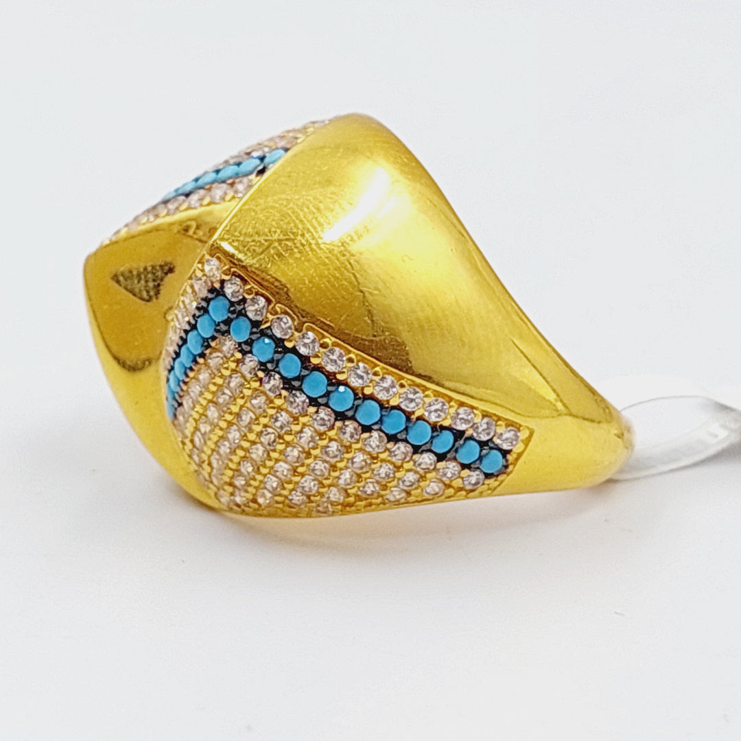 21K Gold Turquoise Ring by Saeed Jewelry - Image 4