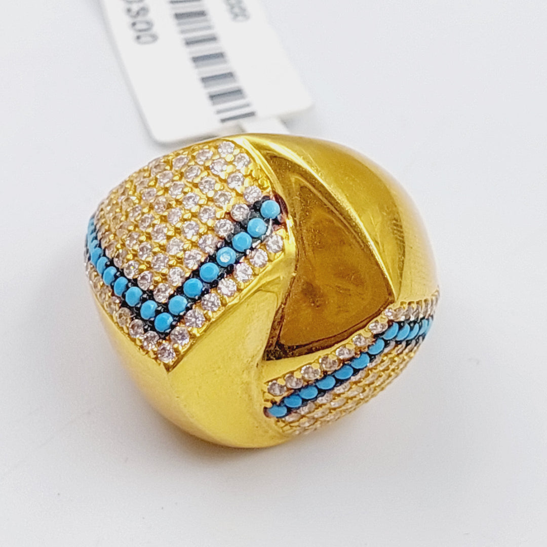 21K Gold Turquoise Ring by Saeed Jewelry - Image 8