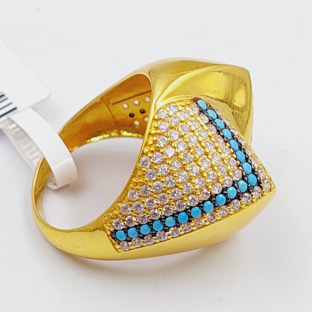 21K Gold Turquoise Ring by Saeed Jewelry - Image 1