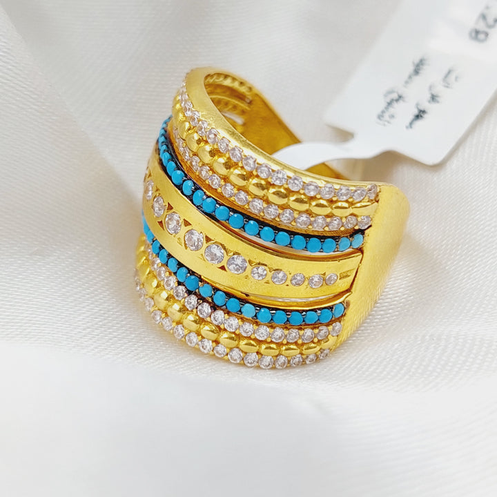 21K Gold Turquoise Ring by Saeed Jewelry - Image 1