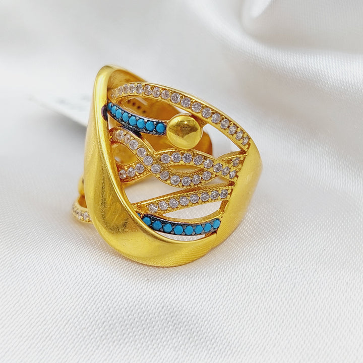 21K Gold Turquoise Ring by Saeed Jewelry - Image 2