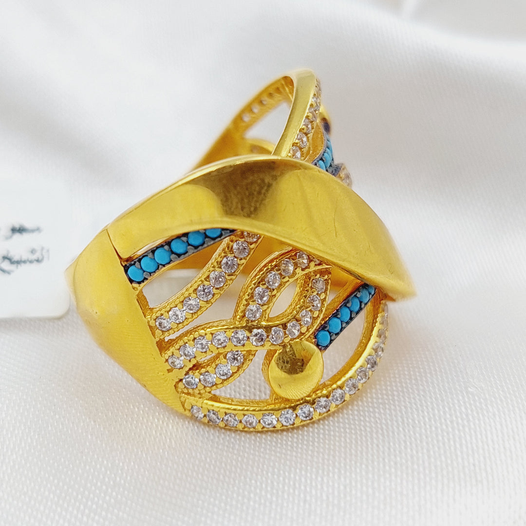 21K Gold Turquoise Ring by Saeed Jewelry - Image 4