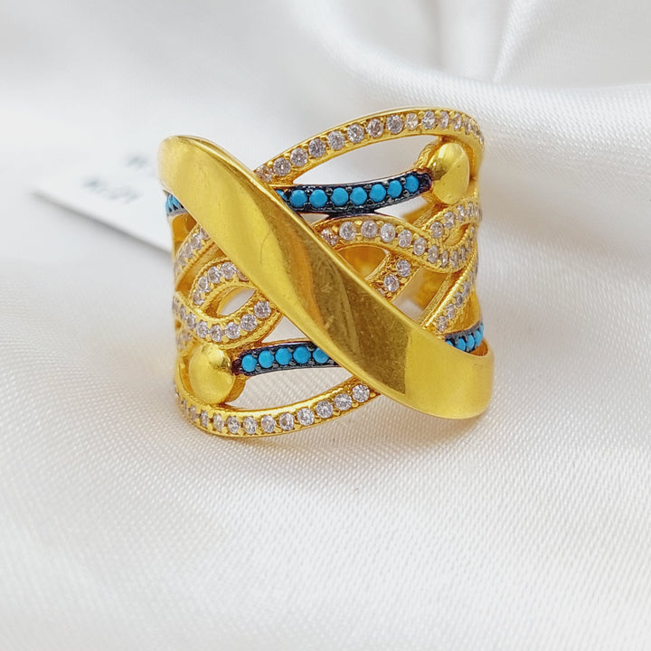 21K Gold Turquoise Ring by Saeed Jewelry - Image 1