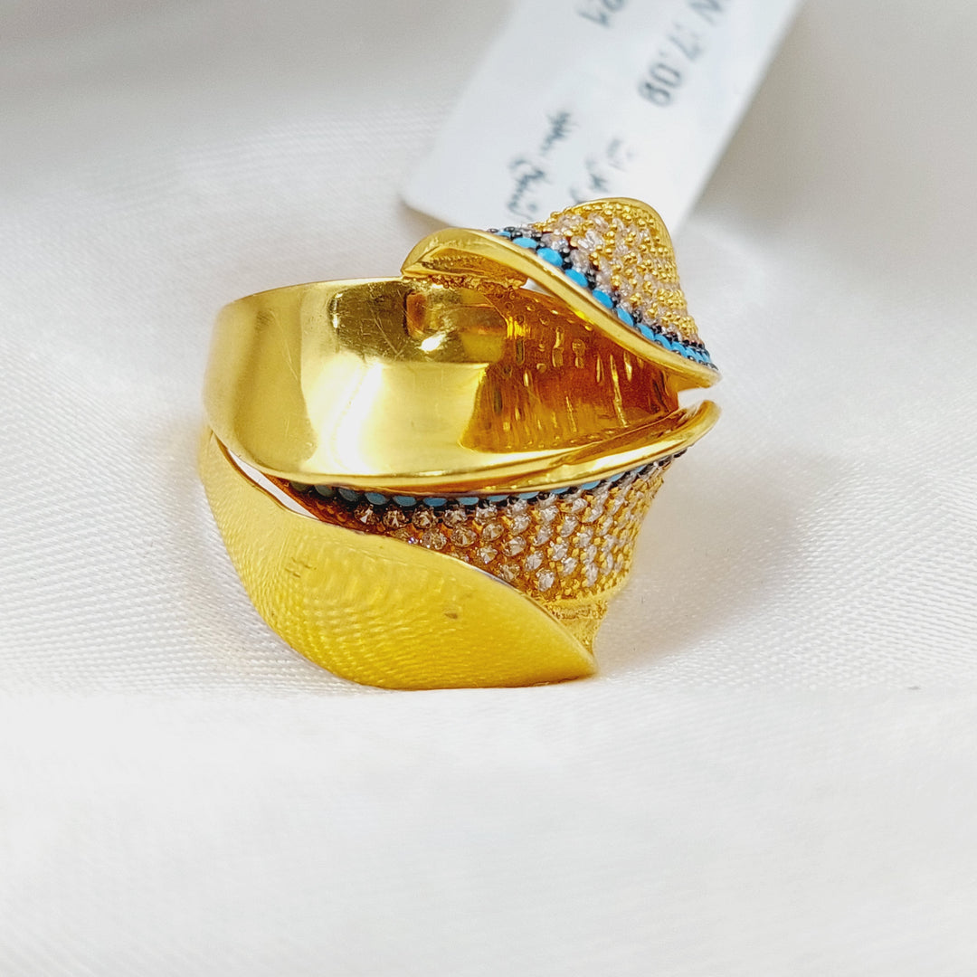 21K Gold Turquoise Ring by Saeed Jewelry - Image 3