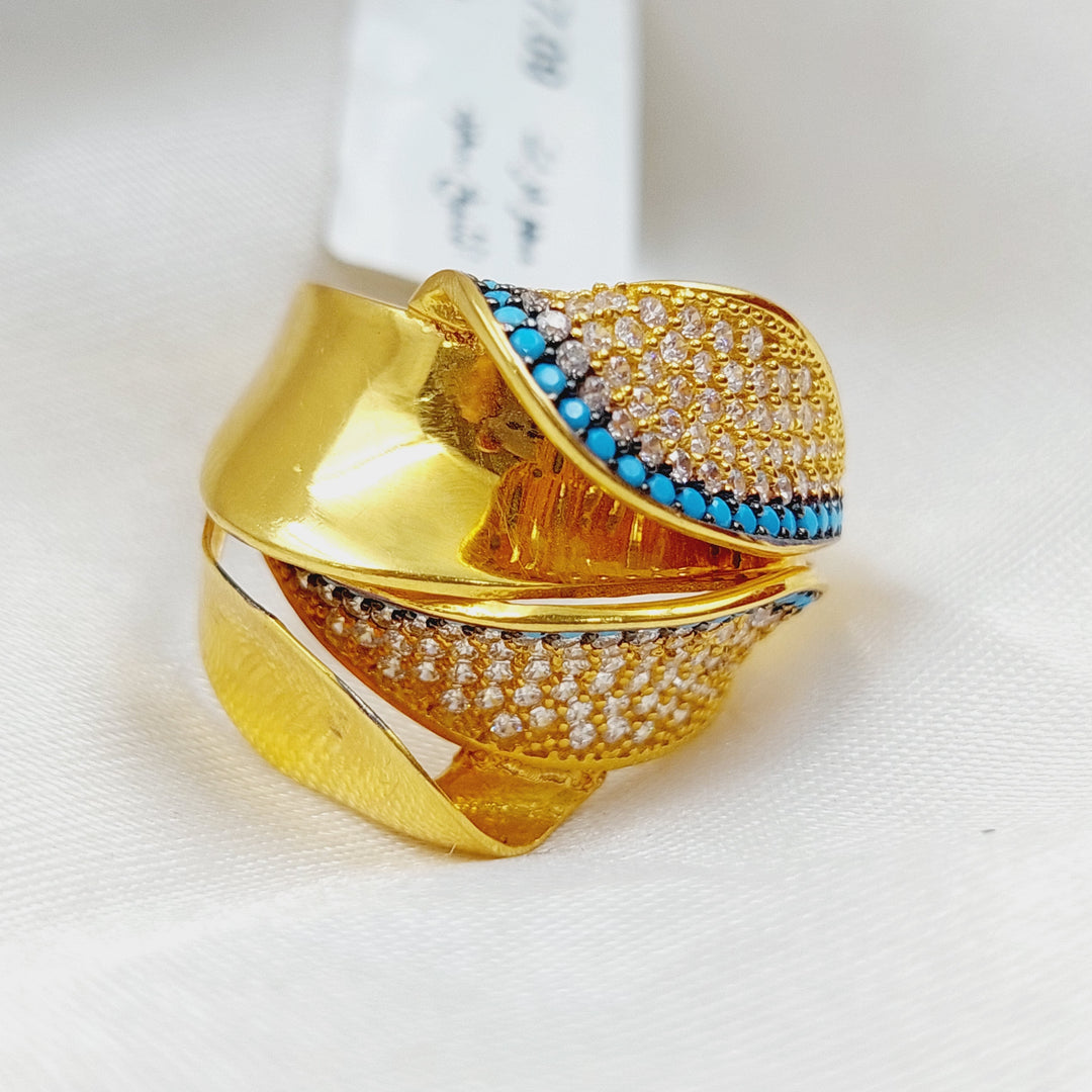 21K Gold Turquoise Ring by Saeed Jewelry - Image 4