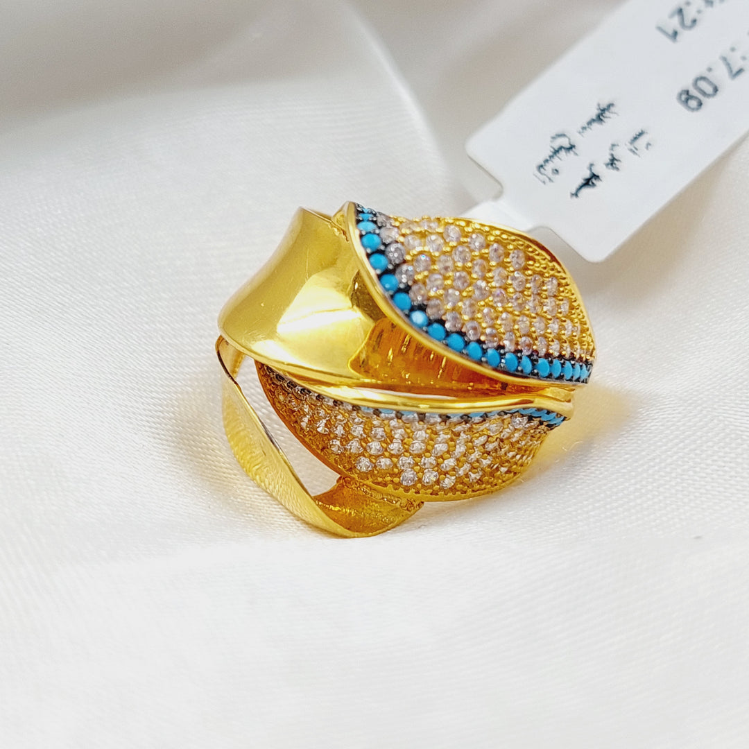 21K Gold Turquoise Ring by Saeed Jewelry - Image 1