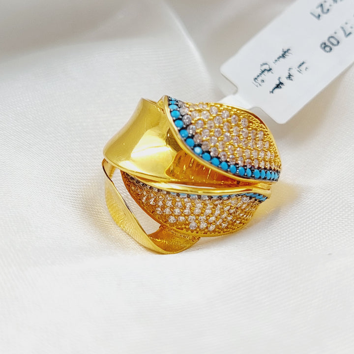 21K Gold Turquoise Ring by Saeed Jewelry - Image 1