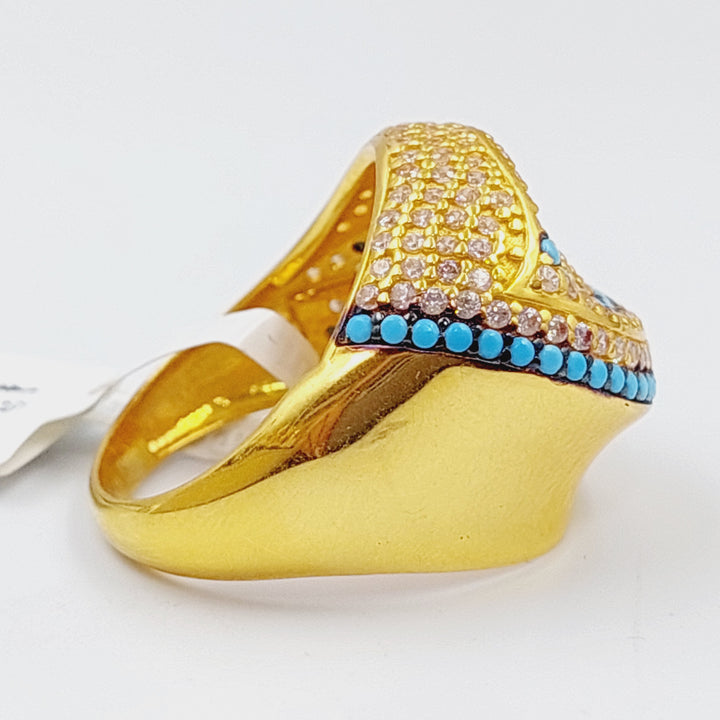 21K Gold Turquoise Ring by Saeed Jewelry - Image 4