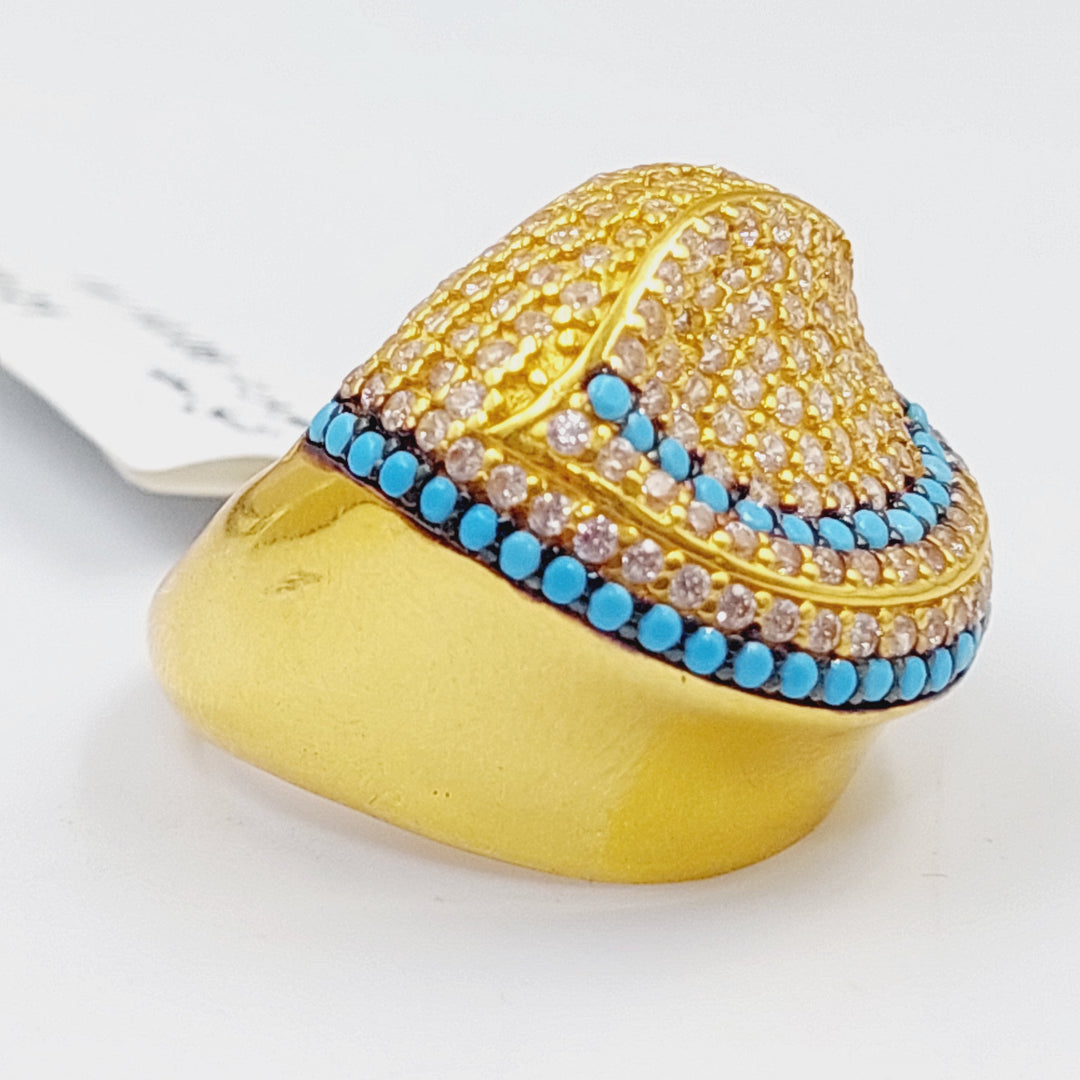 21K Gold Turquoise Ring by Saeed Jewelry - Image 7