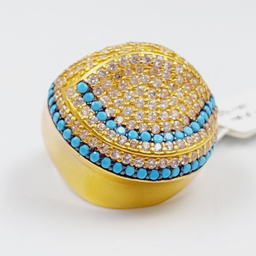 21K Gold Turquoise Ring by Saeed Jewelry - Image 8