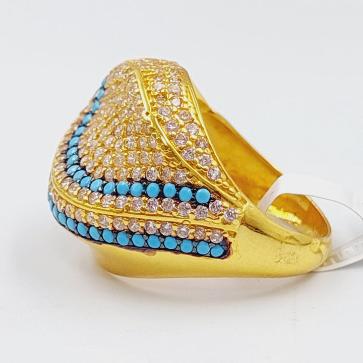 21K Gold Turquoise Ring by Saeed Jewelry - Image 1