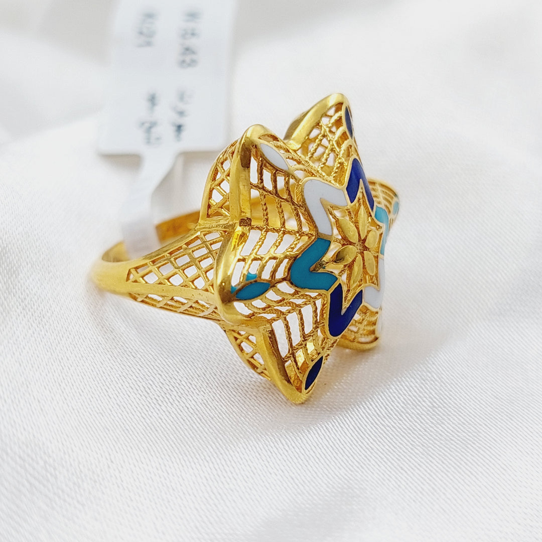 21K Gold Turquoise Ring by Saeed Jewelry - Image 3