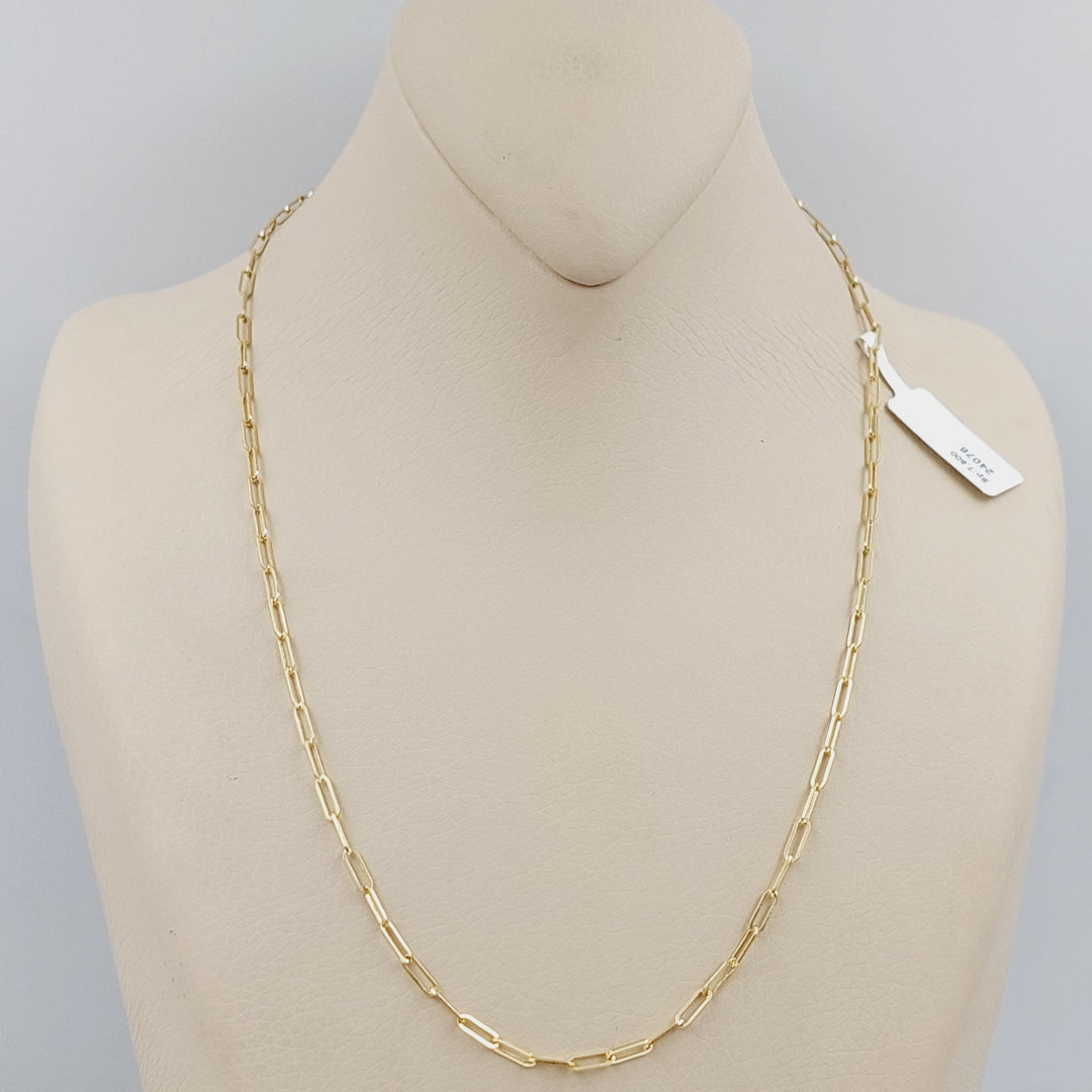 18K Gold 2.50mm 18k Paperclip Chain by Saeed Jewelry - Image 3