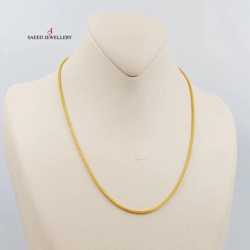 21K Gold 2.5mm Box Chain 45cm by Saeed Jewelry - Image 5