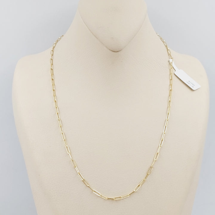 18K Gold 2.5mm Paperclip Chain 50cm by Saeed Jewelry - Image 3