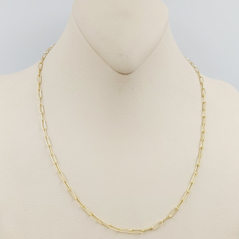 <span>(2.5mm) Paperclip Chain 45cm Made of 18K Yellow Gold</span> by Saeed Jewelry-24077