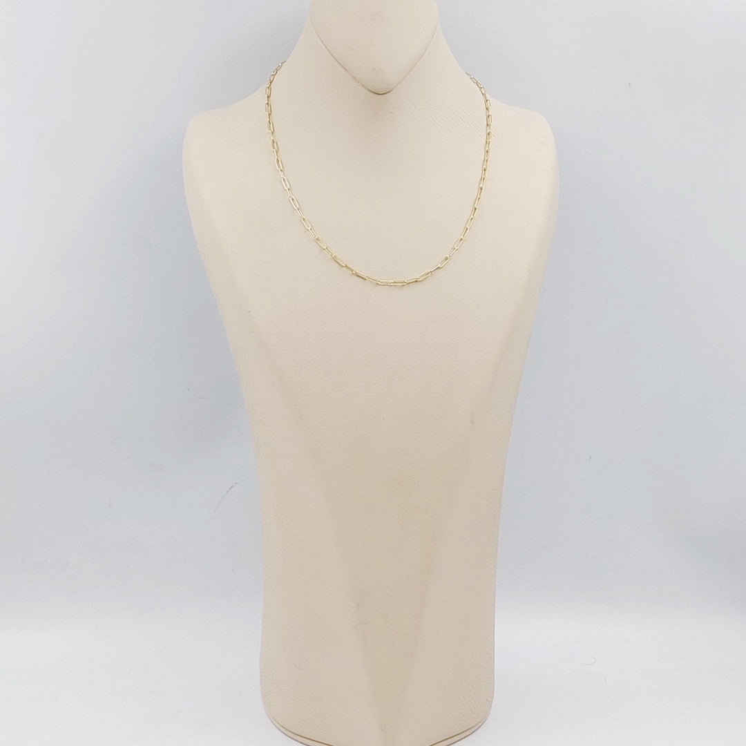 18K Gold 2.5mm Paperclip Chain 45cm by Saeed Jewelry - Image 3