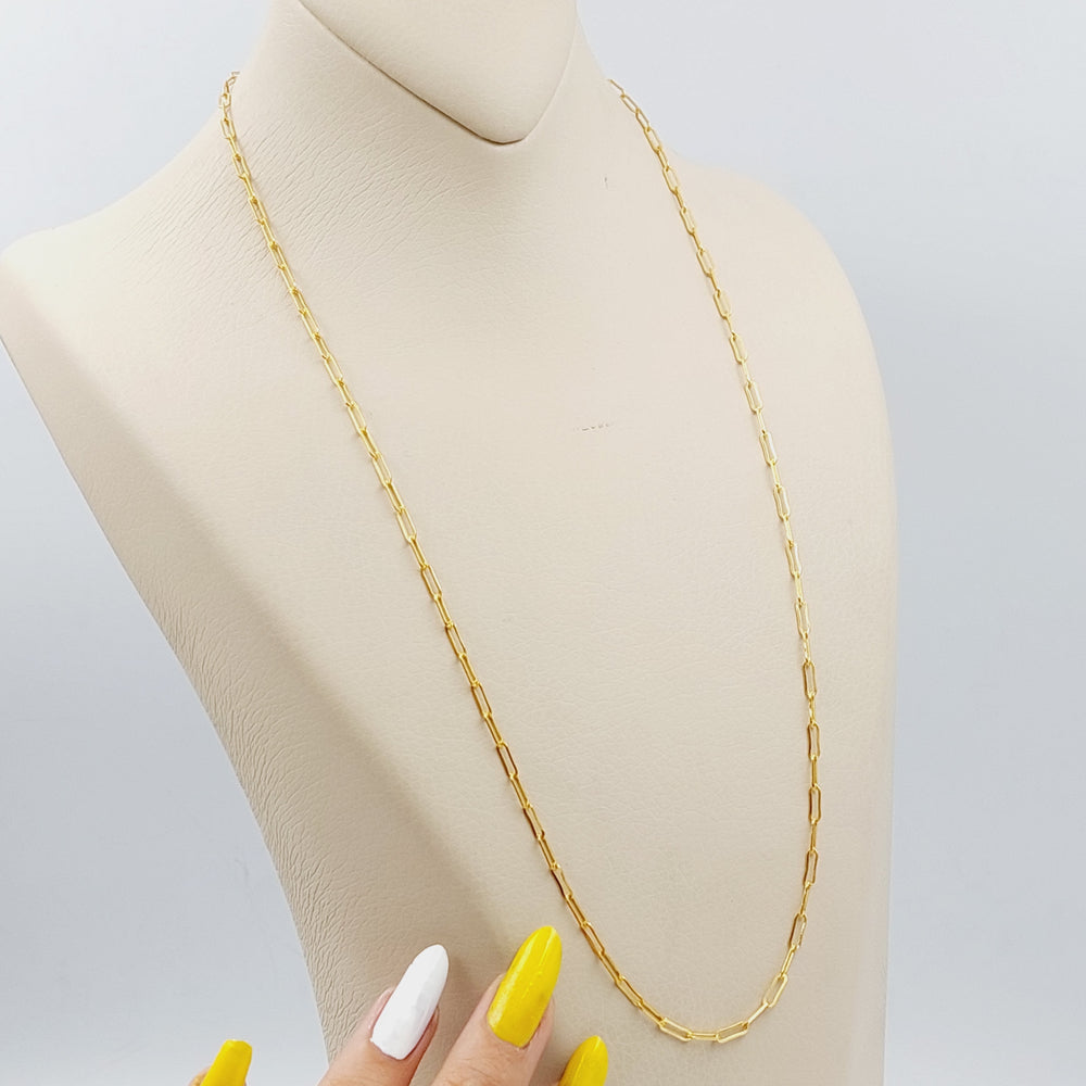 <span>(2.5mm) Paperclip Chain 60cm Made of 21K Yellow Gold</span> by Saeed Jewelry-22949