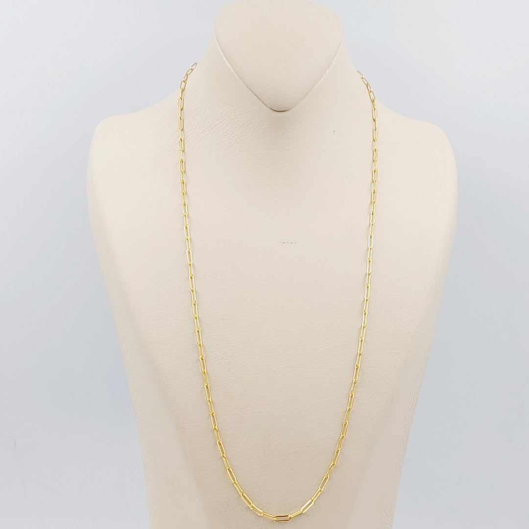 21K Gold 2.5mm Paperclip Chain 60cm by Saeed Jewelry - Image 1