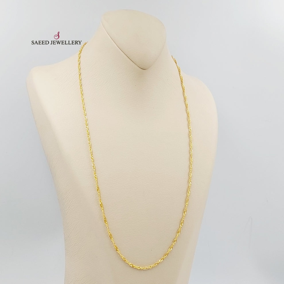 <span>(2.5mm) </span><span>Singapore Chain Made Of 21K Yellow Gold</span> by Saeed Jewelry-27364