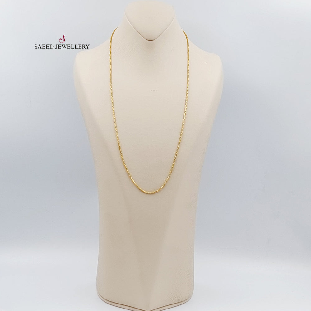 <span>(2mm) Box Chain 60cm Made of 21K Yellow Gold .</span> by Saeed Jewelry-سنسال-بوكس-60-سم-متوسط-السماكة