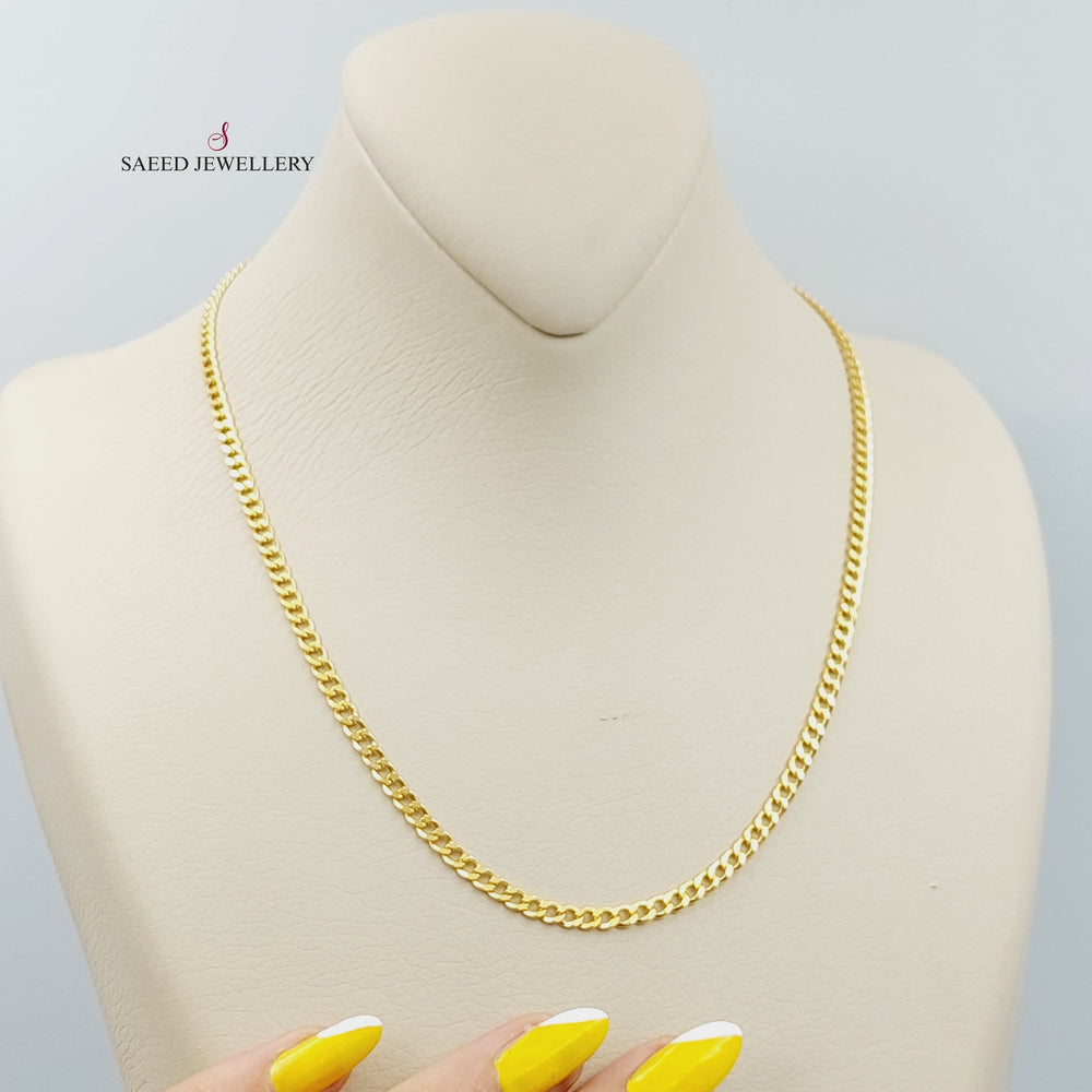 <span>(3.5mm) Curb Chain 50cm Made of 21K Yellow Gold</span> by Saeed Jewelry-26637
