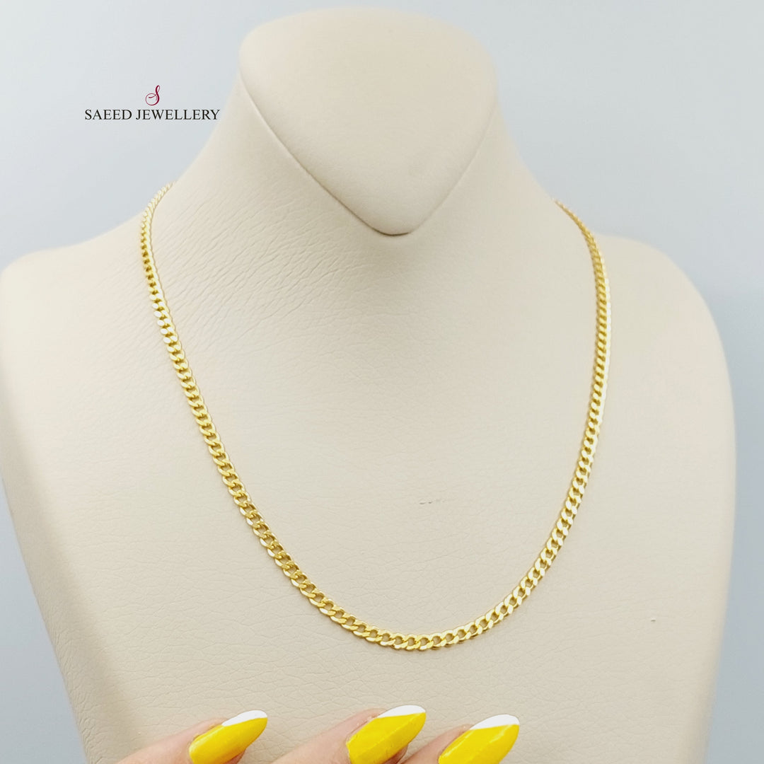 <span>(3.5mm) Curb Chain 50cm Made of 21K Yellow Gold</span> by Saeed Jewelry-26637