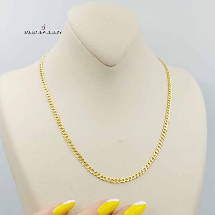 <span>(3.5mm) Curb Chain 50cm Made of 21K Yellow Gold</span> by Saeed Jewelry-26637