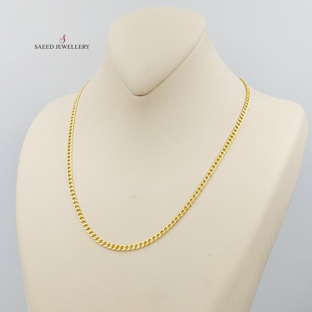 <span>(3.5mm) Curb Chain 50cm Made of 21K Yellow Gold</span> by Saeed Jewelry-26637