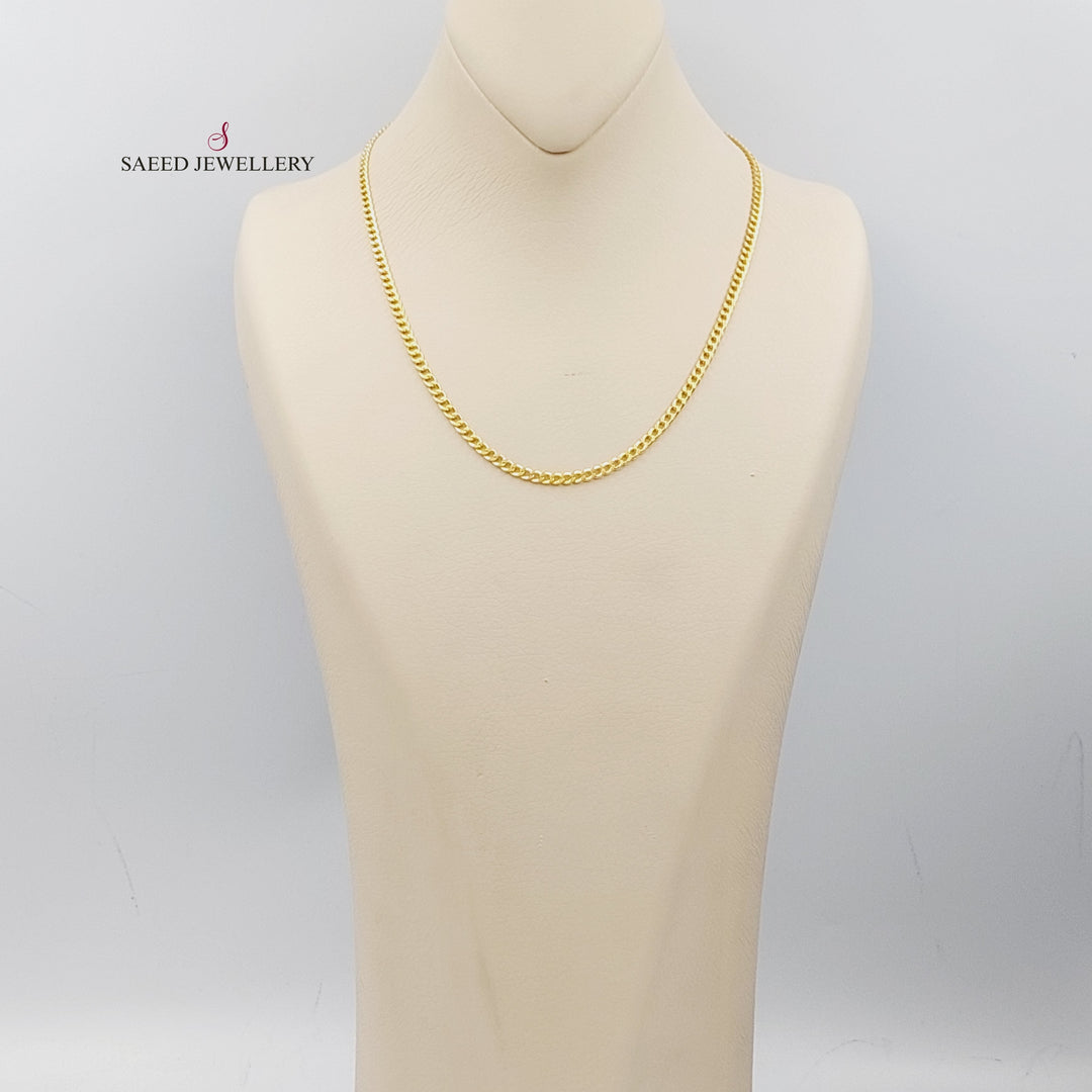 <span>(3.5mm) Curb Chain 50cm Made of 21K Yellow Gold</span> by Saeed Jewelry-26637