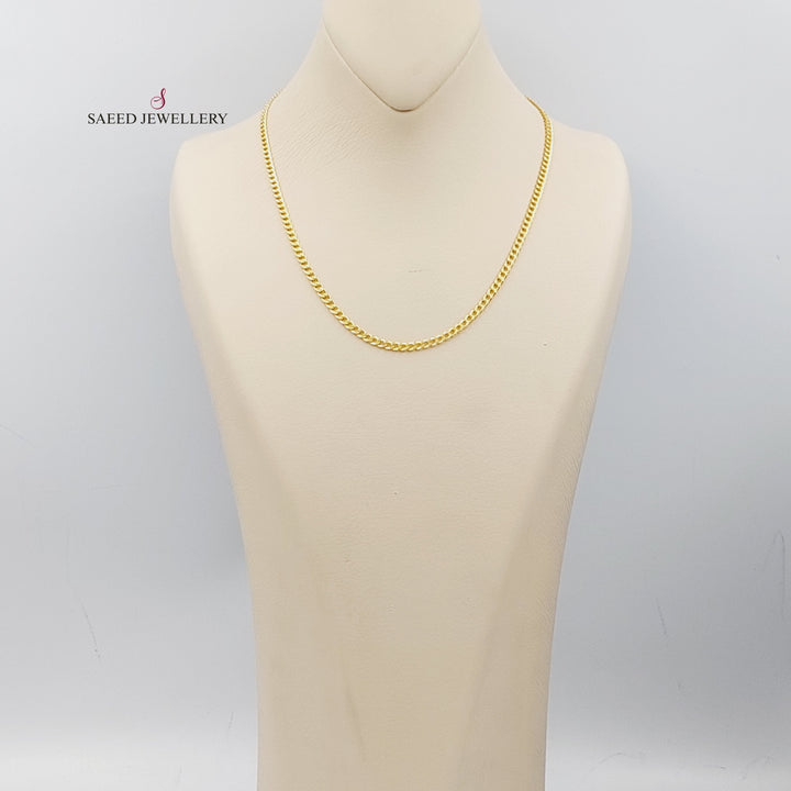 <span>(3.5mm) Curb Chain 50cm Made of 21K Yellow Gold</span> by Saeed Jewelry-26637