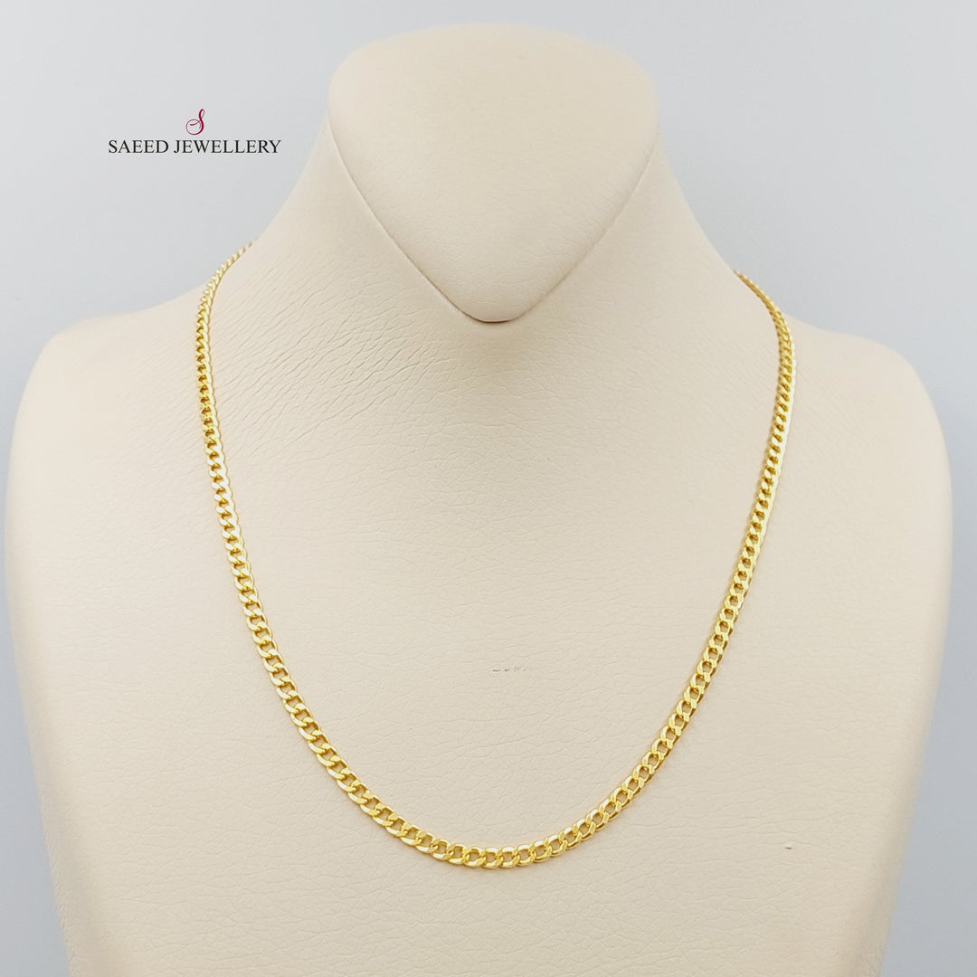 21K Gold 3.5mm Curb Chain 50cm by Saeed Jewelry - Image 1