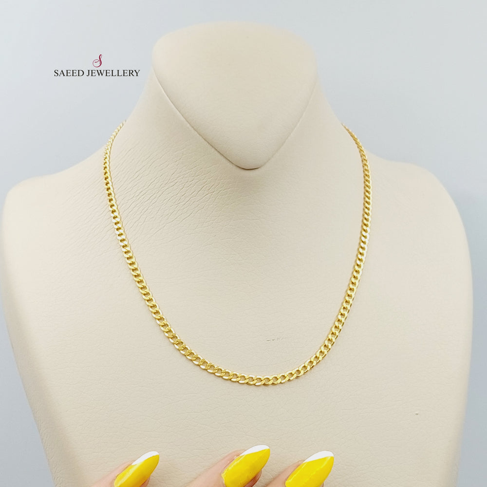 <span>(3.5mm) Curb Chain Made of 21K Yellow Gold</span> by Saeed Jewelry-26638