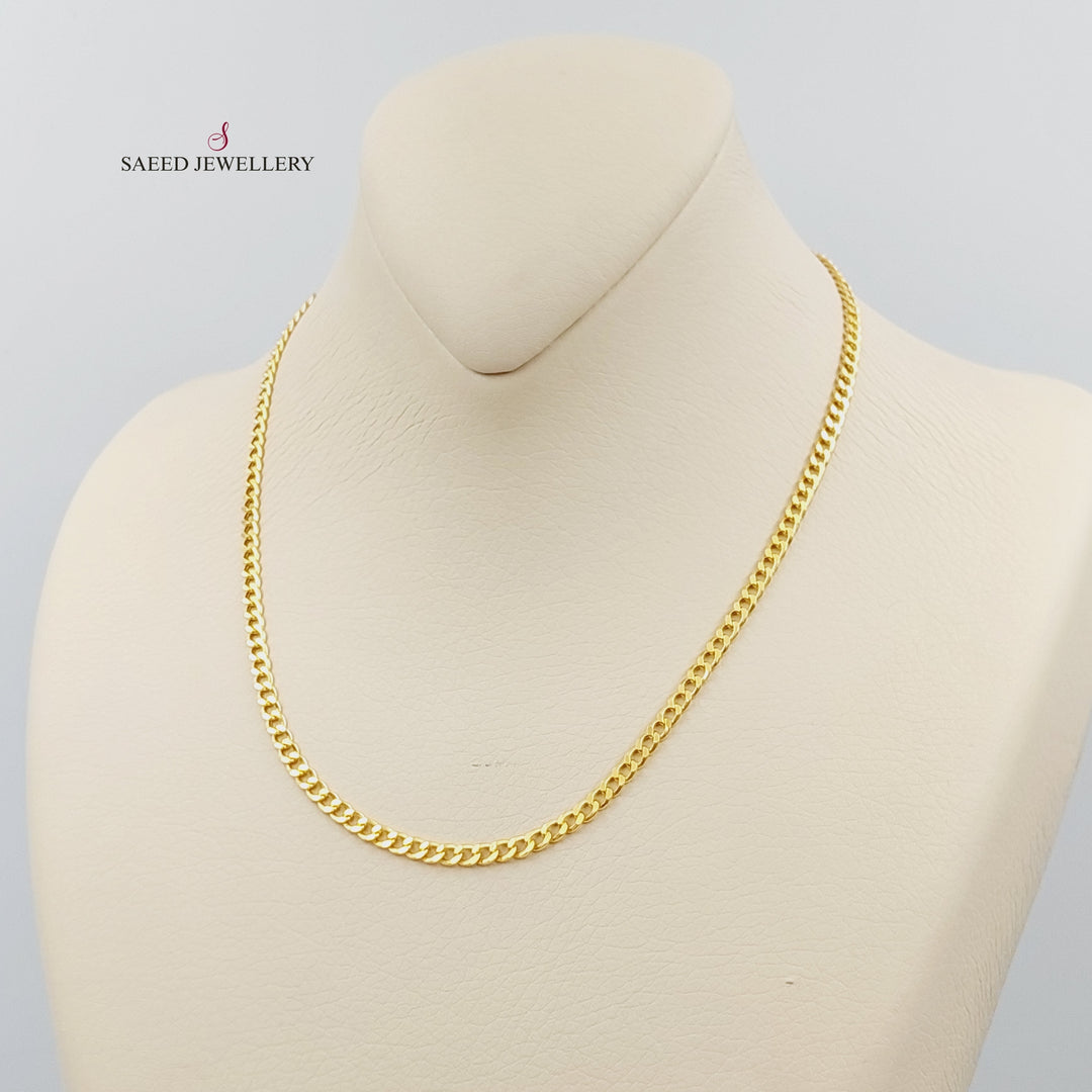 21K Gold 3.5mm Curb Chain by Saeed Jewelry - Image 3