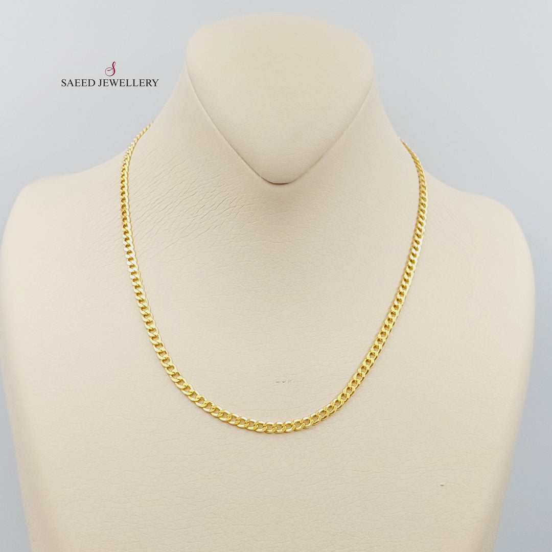 21K Gold 3.5mm Curb Chain by Saeed Jewelry - Image 1